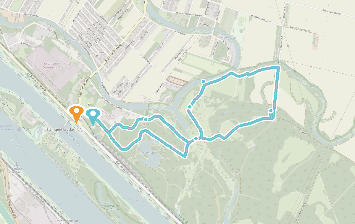Karte: Route Lobau